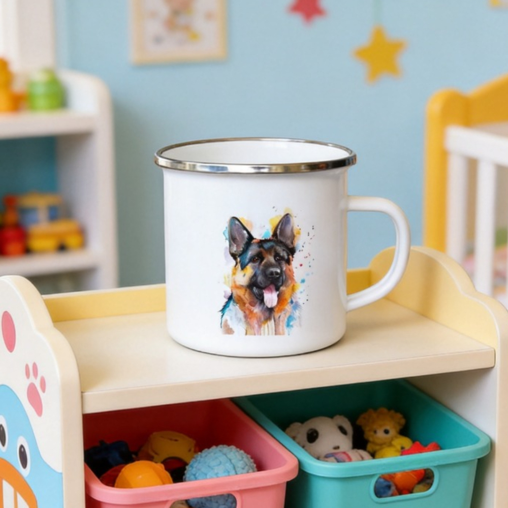 Coffee Tea Friends - Funny Coffee Cups German Shepherd Print