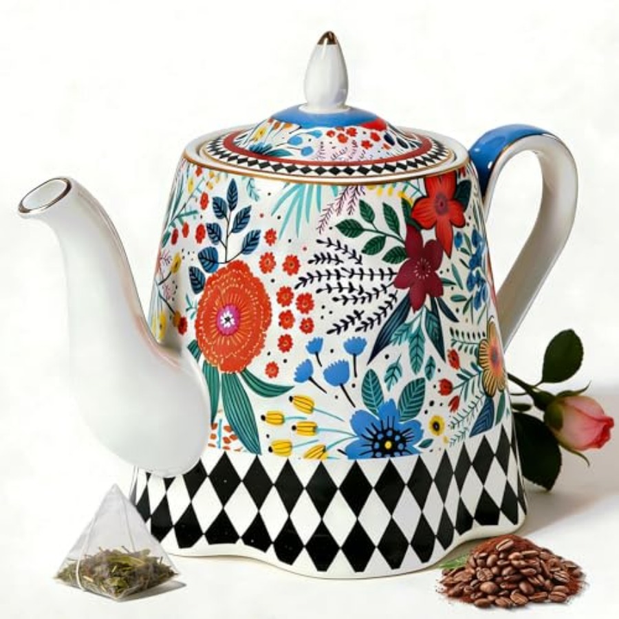Coffee Tea Drawing - Bone China Porcelain Teapot Tea Pots