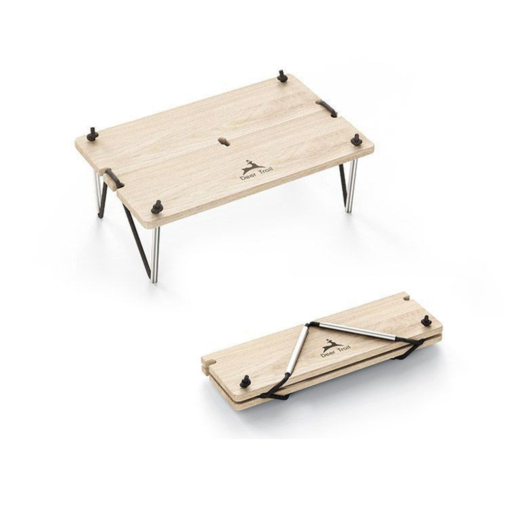 Tea Coffee Set Up - Lightweight Portable Folding Wood Table for