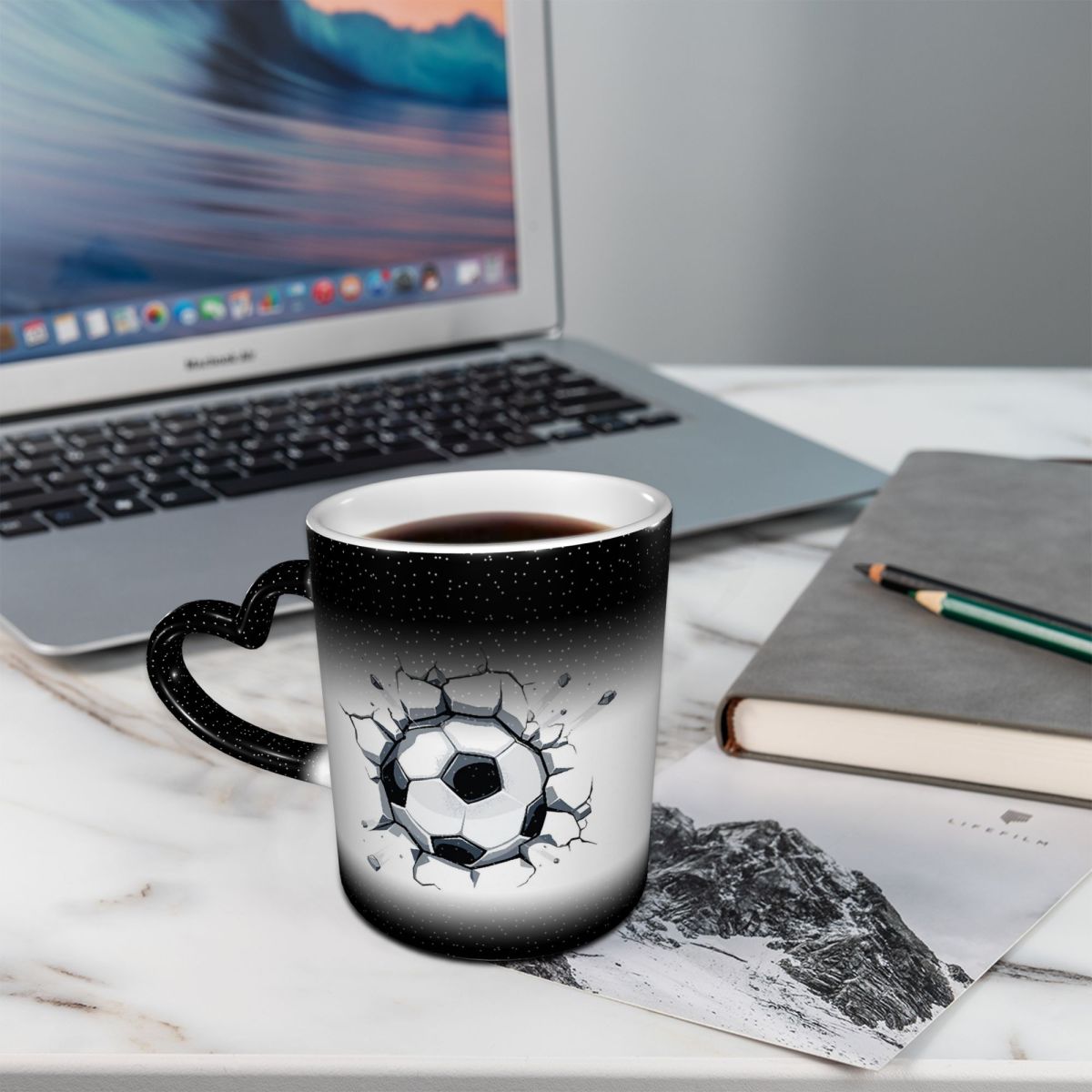 Coffee Tea Drawing - Soccer Ball 3d Art Drawing Worldcup