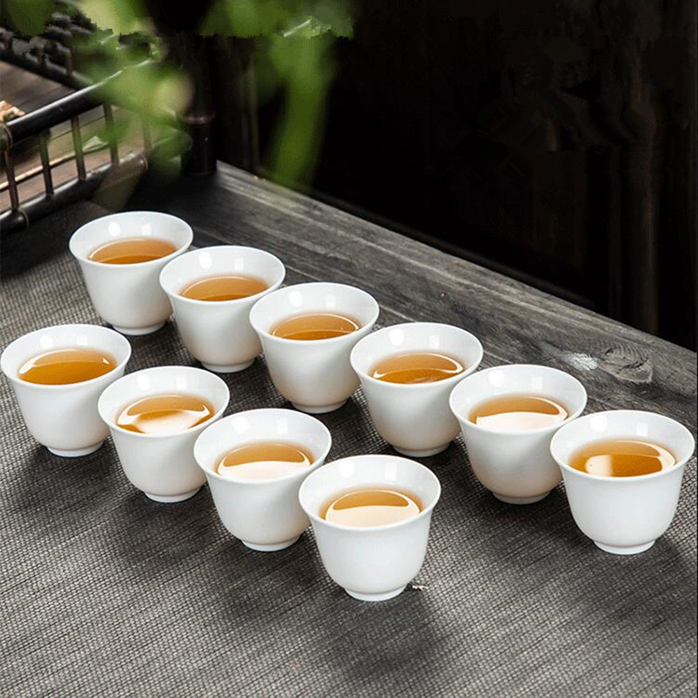 Gongfu Tea Set - 10pcs/pack Dehua High White Porcelain Pure