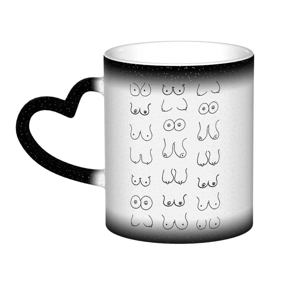 Coffee Tea Drawing - Black And White Tits Drawing Mug
