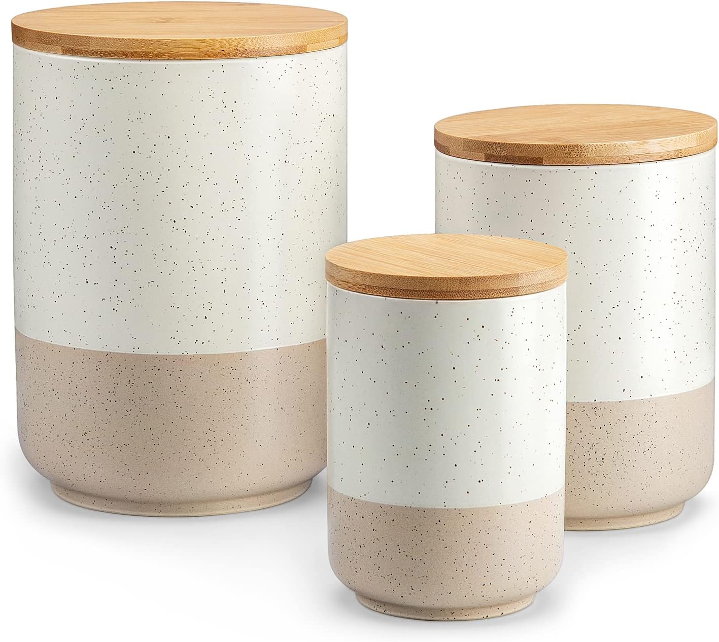 Coffee Tea And Sugar Set - Sabine Ceramic Canister Set with Airtight