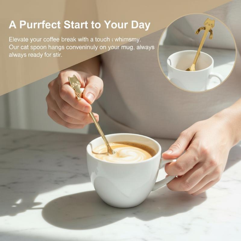 Stainless Steel Cute Cat Hangi - Coffee Tea Love のレビューと価格