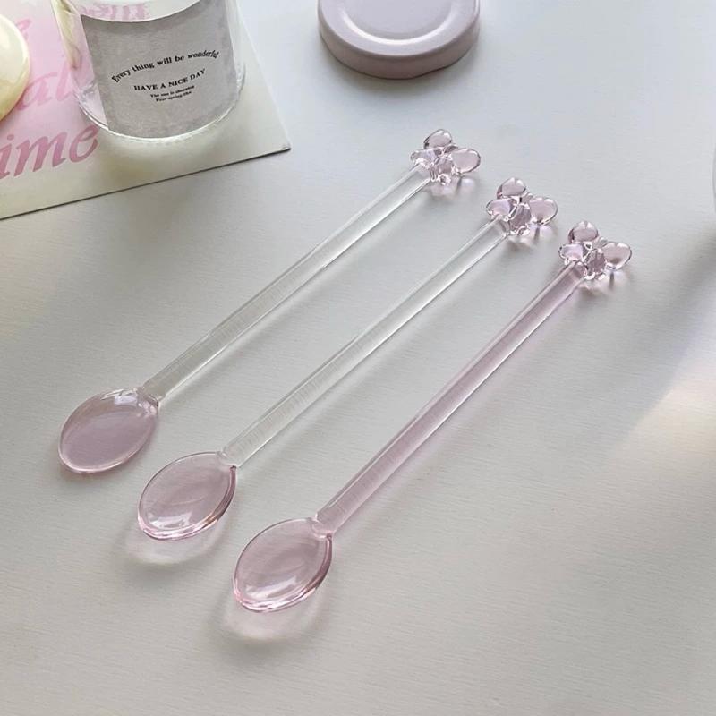 Pink Bow-Adorned Glass Coffee  - Tea Coffee Utensils のレビューと価格