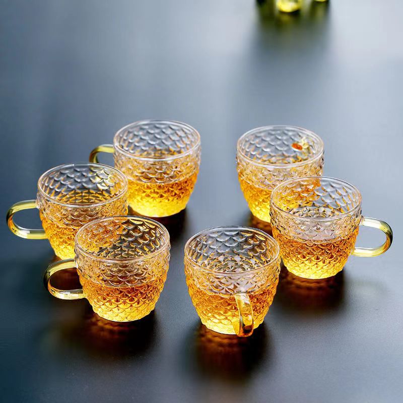 Glass Tea Cups small Cups Home - Coffee Tea And Sugar Set のレビューと価格