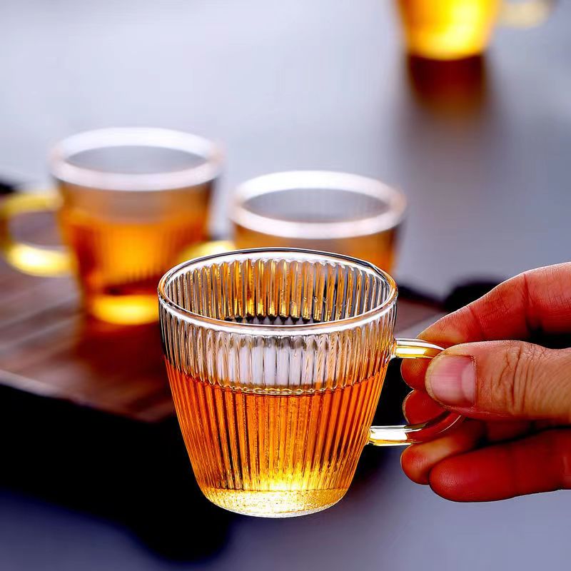 Glass Tea Cups small Cups Home - Coffee Tea And Sugar Set のレビューと価格