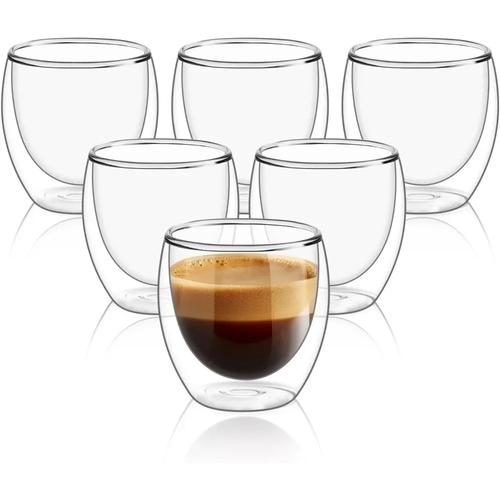 6 pcs Clear Double Wall Glass  - Coffee Tea And Sugar Set のレビューと価格