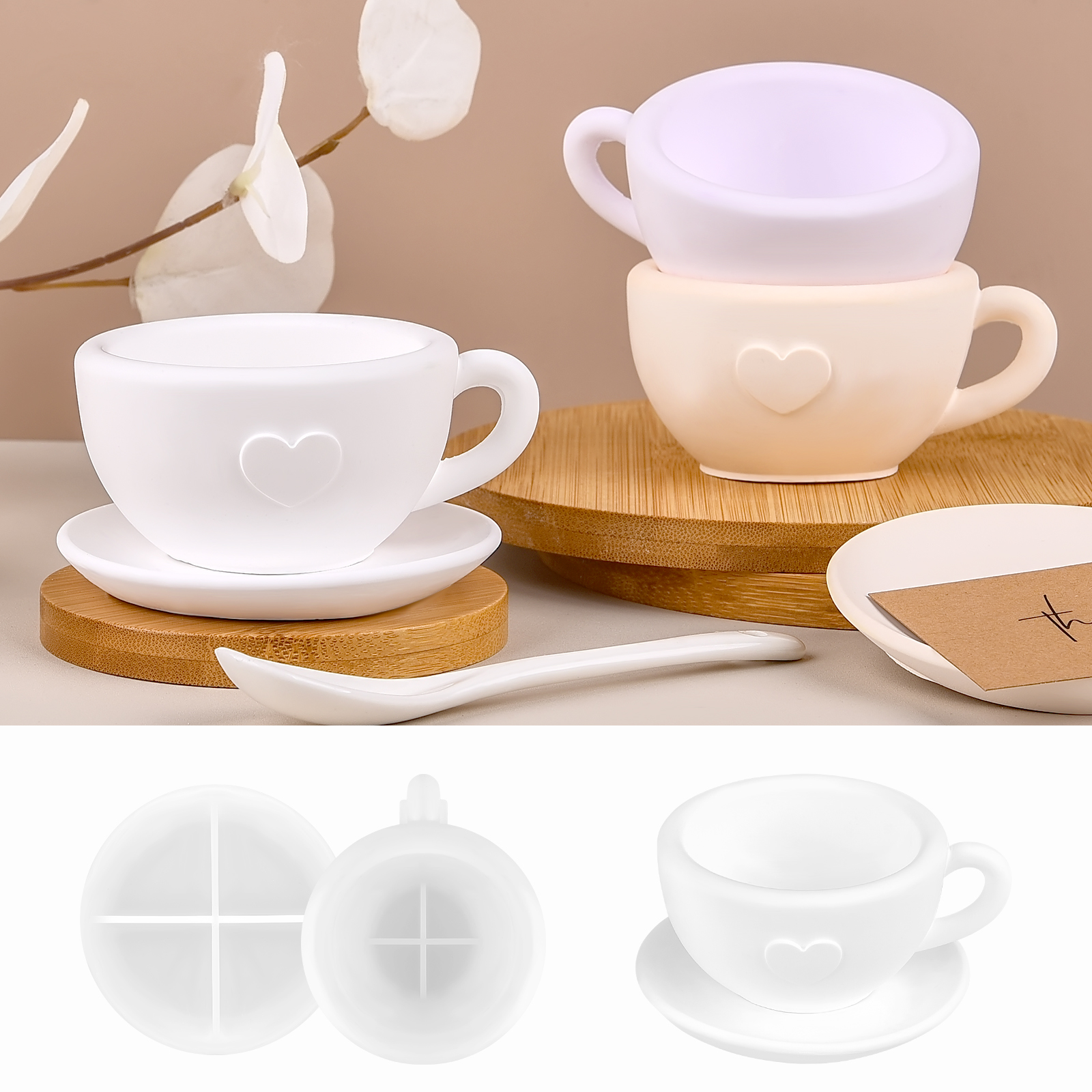 3D Tea Cup Love Silicone Mold  - Coffee Tea Love のレビューと価格