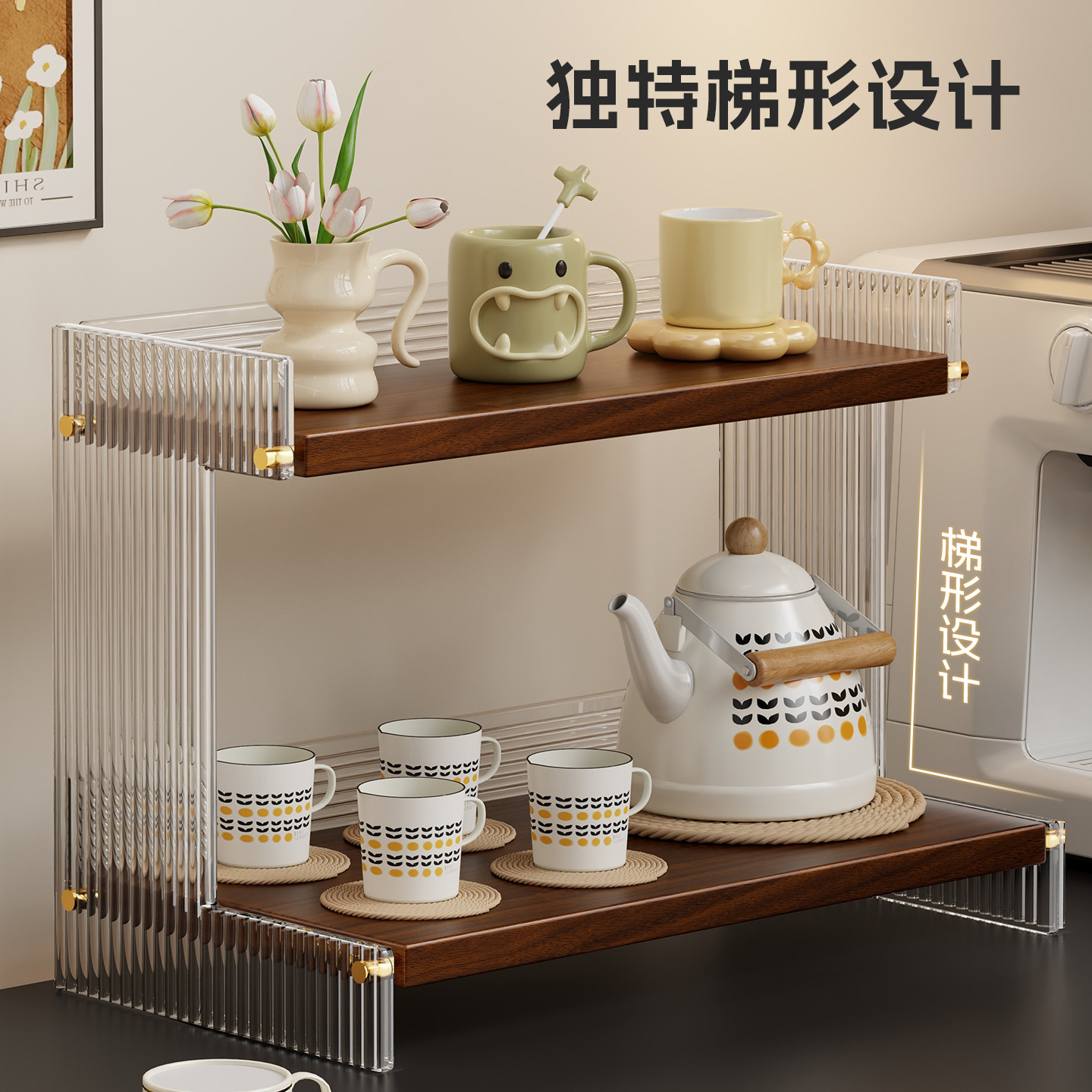 Desktop cup storage rack Count - Tea Coffee Set Up のレビューと価格