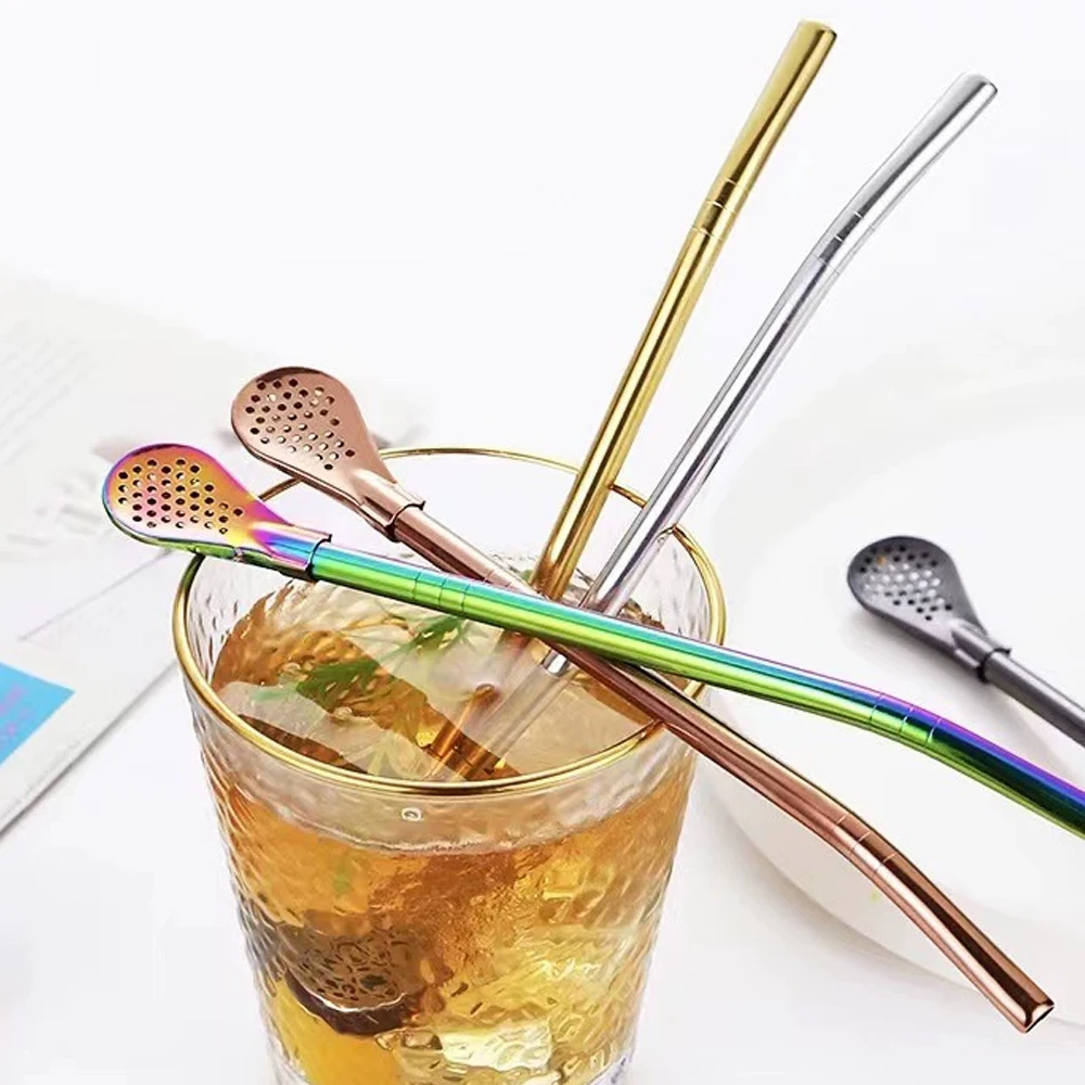 8pcs Filter Tea Straw Spoon Se - Coffee Tea And Sugar Set のレビューと価格
