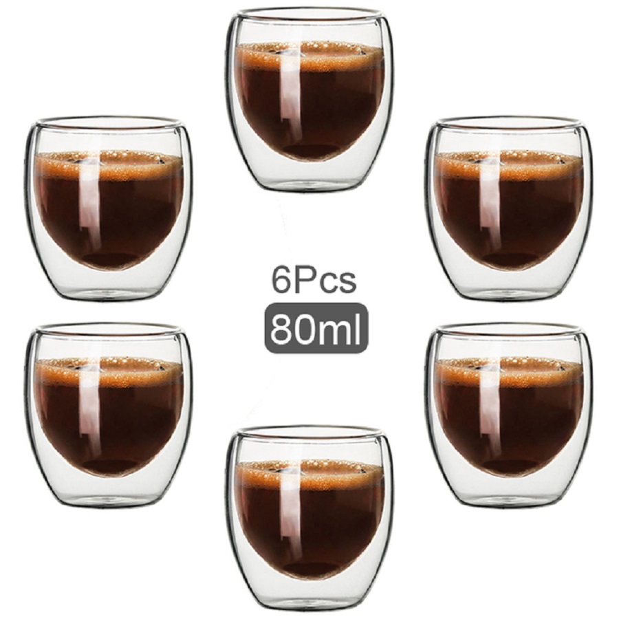 Double Walled Glass Coffee Mug - Coffee Tea And Sugar Set のレビューと価格