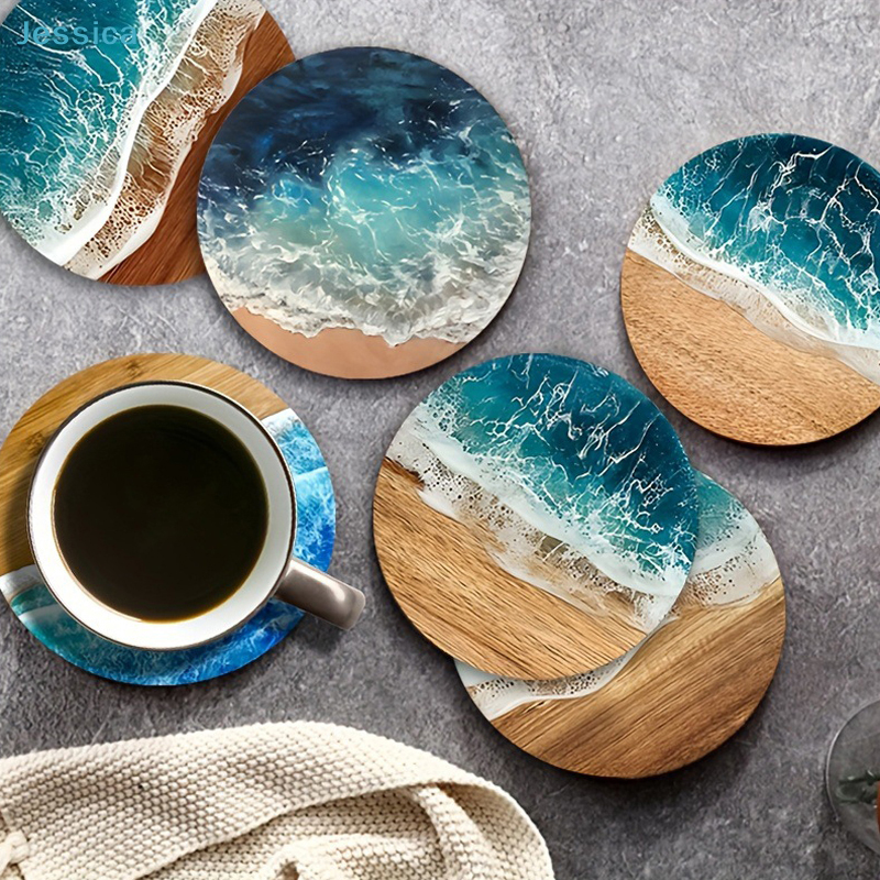 ♥Ocean Wave & Wood Grain Coast - Coffee Tea And Sugar Set のレビューと価格