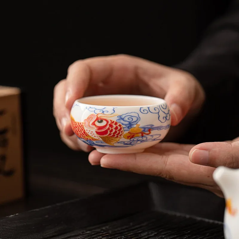 1PC White Jade Porcelain Drago - Gongfu Tea Set のレビューと価格