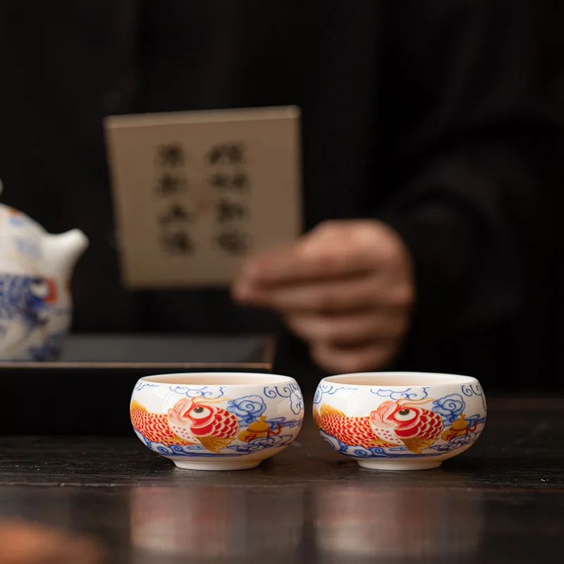 1PC White Jade Porcelain Drago - Gongfu Tea Set のレビューと価格