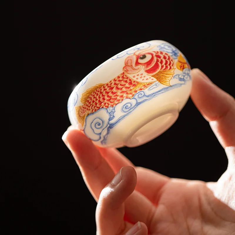1PC White Jade Porcelain Drago - Gongfu Tea Set のレビューと価格