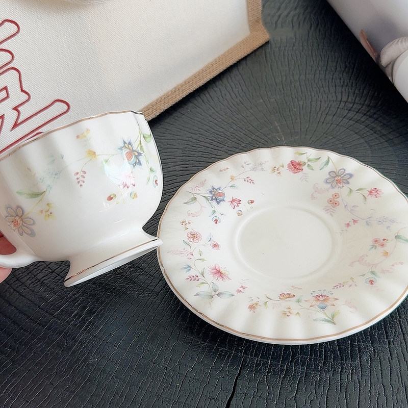 Gold-drawing Floral Print Coff - Coffee Tea Drawing のレビューと価格