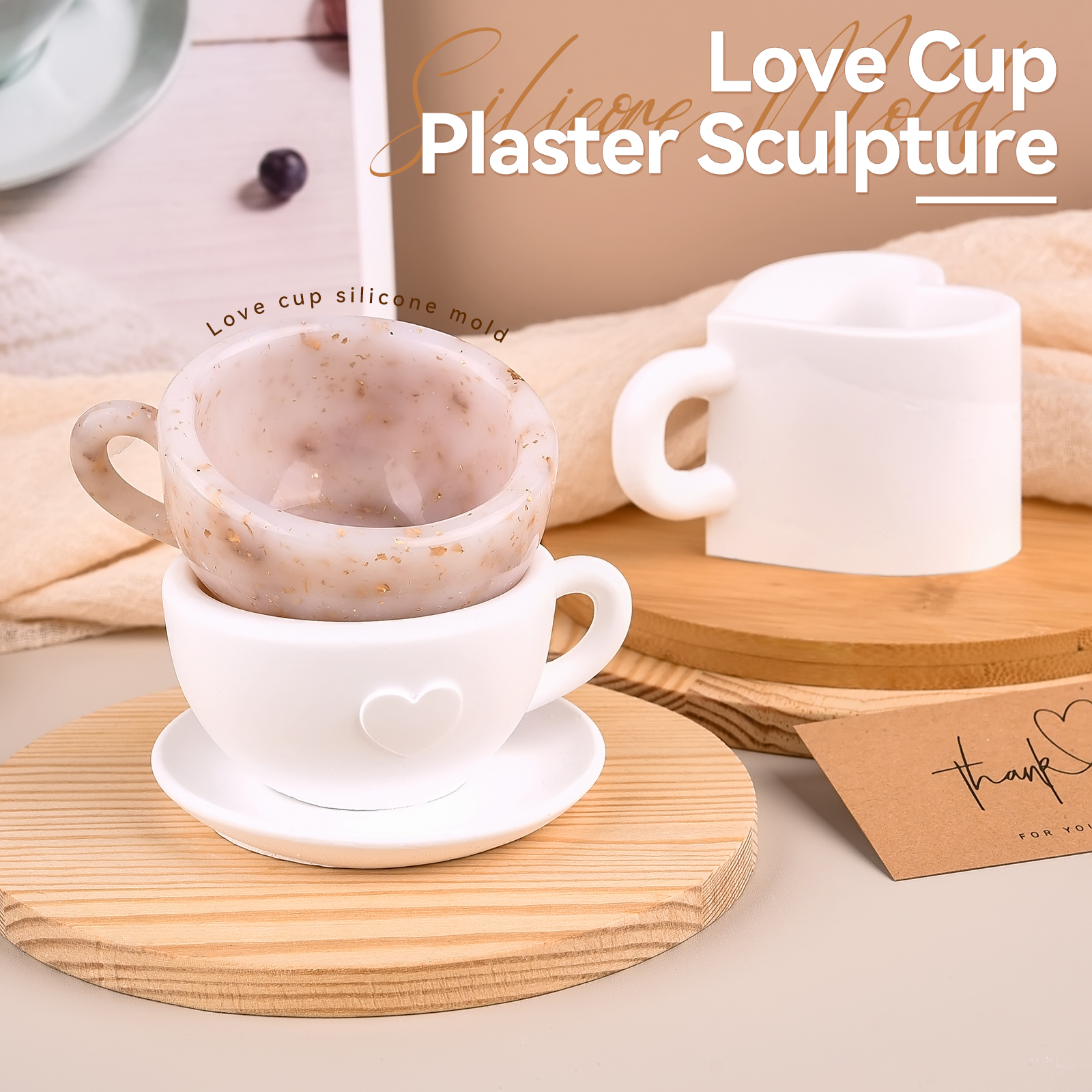 3D Tea Cup Love Silicone Mold  - Coffee Tea Love のレビューと価格