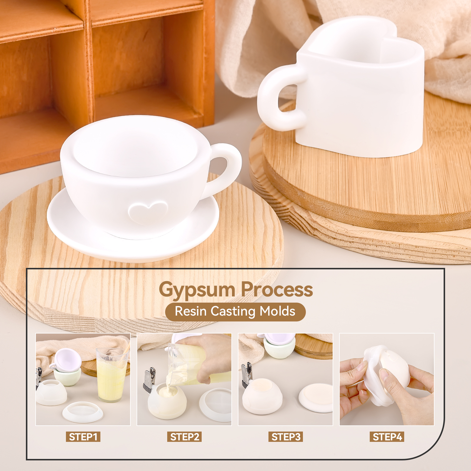 3D Tea Cup Love Silicone Mold  - Coffee Tea Love のレビューと価格