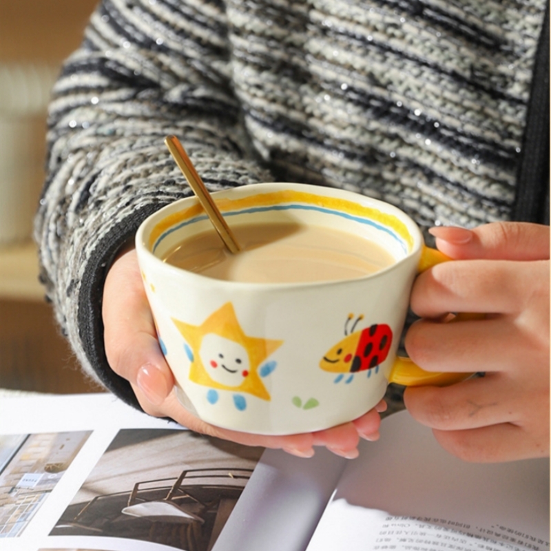 Ceramic Mug Lovely Hand Painte - Coffee Tea Love のレビューと価格