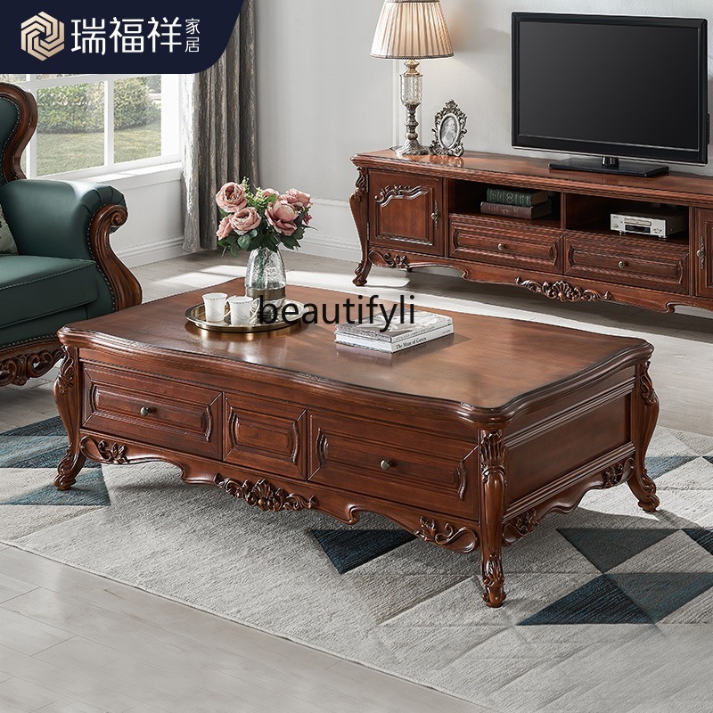All solid wood coffee table Am - Coffee Tea Drawing のレビューと価格