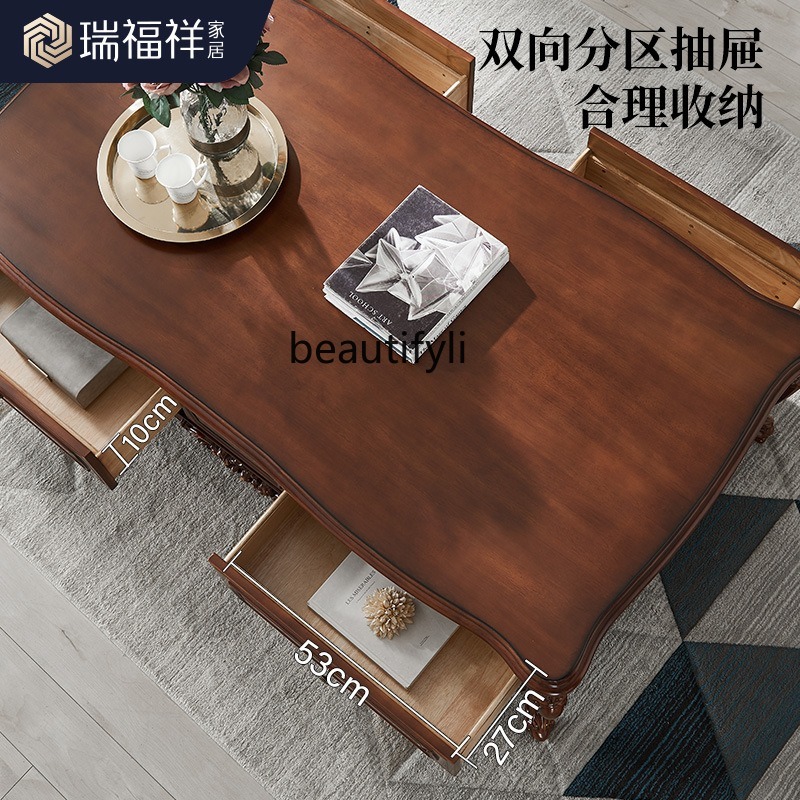 All solid wood coffee table Am - Coffee Tea Drawing のレビューと価格