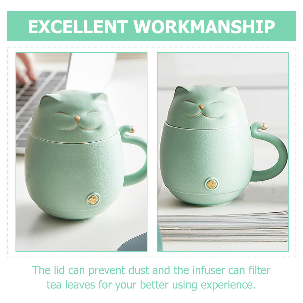Ceramic Cat Design Tea Cup Kit - Coffee Tea Love のレビューと価格