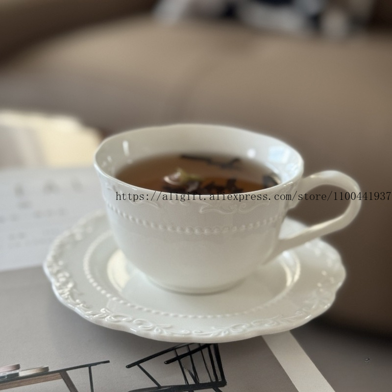 French Light Luxury Embossed F - Coffee Tea And Sugar Set のレビューと価格