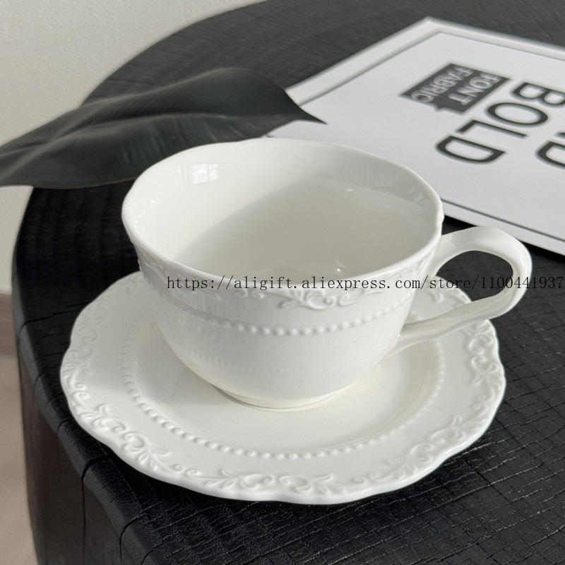 French Light Luxury Embossed F - Coffee Tea And Sugar Set のレビューと価格