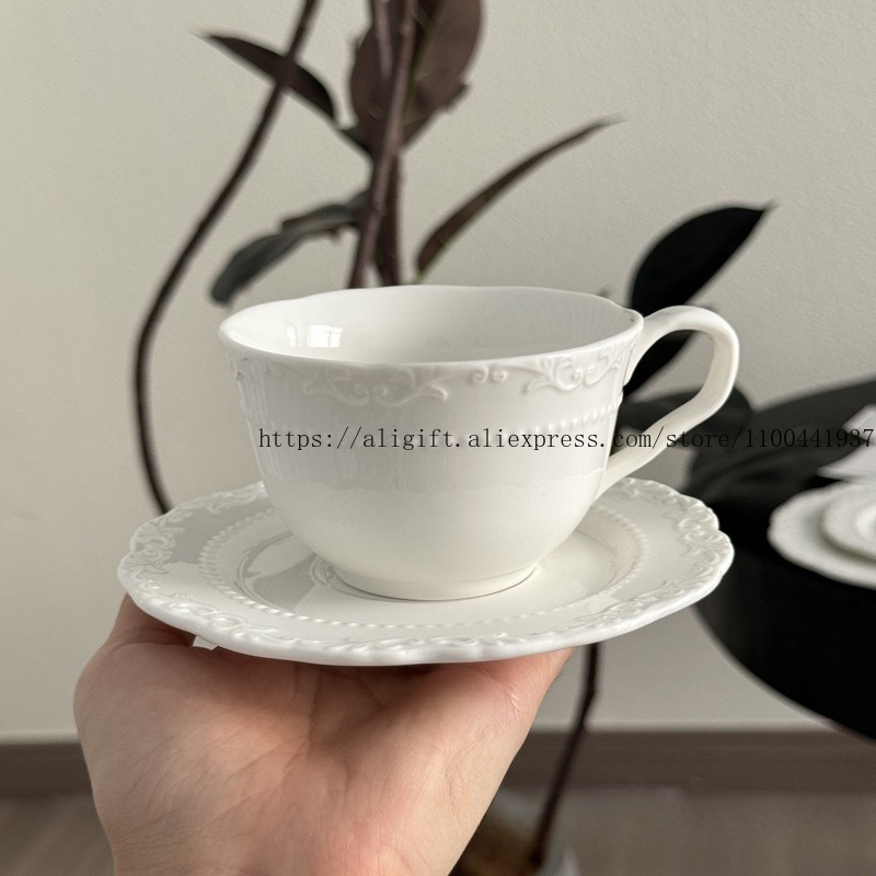 French Light Luxury Embossed F - Coffee Tea And Sugar Set のレビューと価格