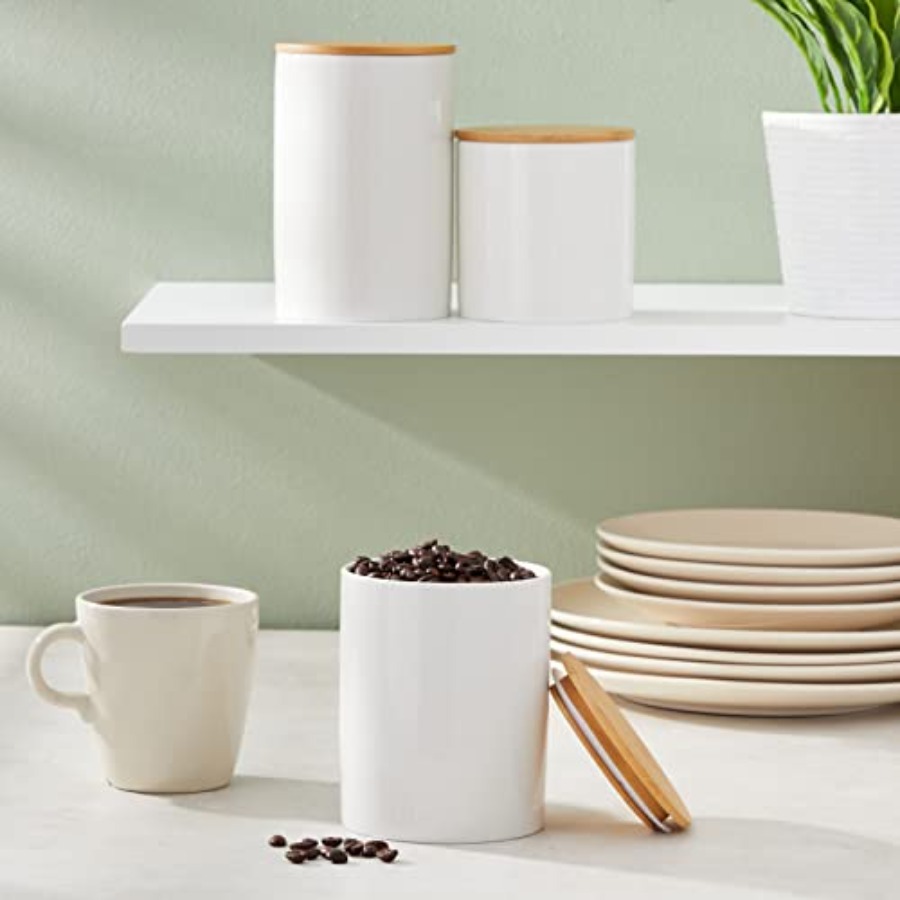 Ceramic Canisters - Coffee Can - Coffee Tea And Sugar Set のレビューと価格