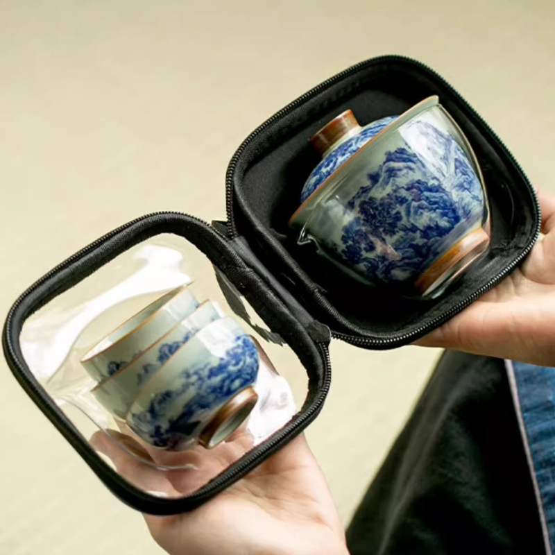 Chinese Retro Blue and White P - Gongfu Tea Set のレビューと価格