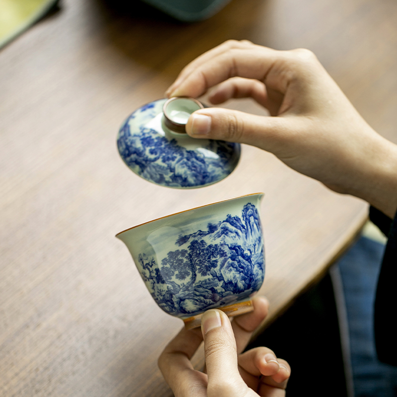 Chinese Retro Blue and White P - Gongfu Tea Set のレビューと価格