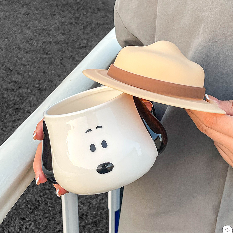 Snoopy Ceramic Mug Kawaii Cart - Coffee Tea Friends のレビューと価格